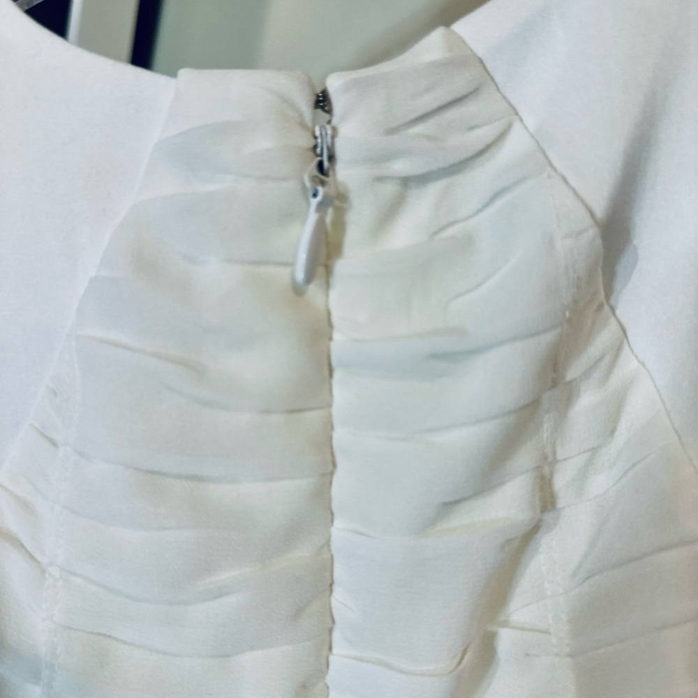 White Rouched Halter Sheath Dress - Picture 11 of 16